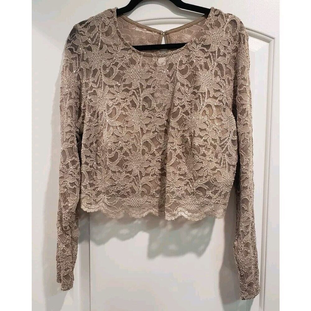 City Studio Gold Crop Top Blouse‎ - Size 18W, NWOT Glitter Party Cocktail Date